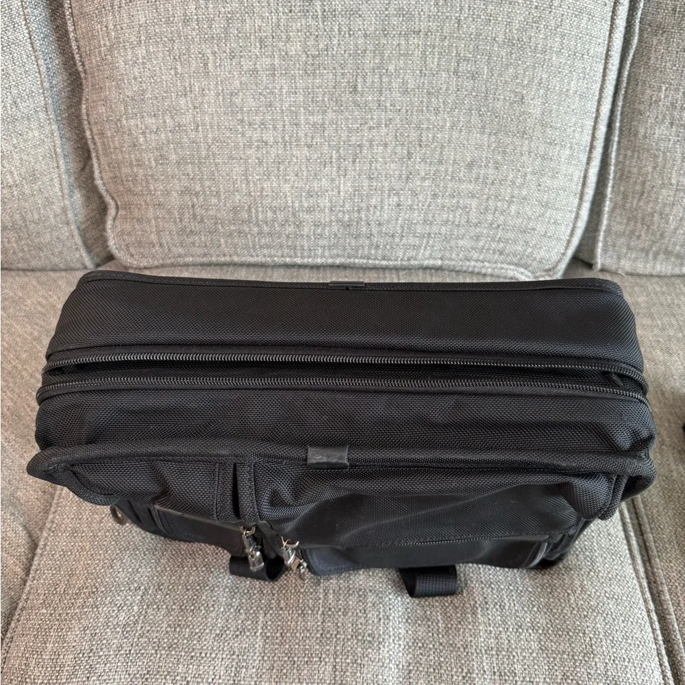 Tumi Alpha 26141D4 Black Expandable Large Dual Handle Briefcase Travel Bag